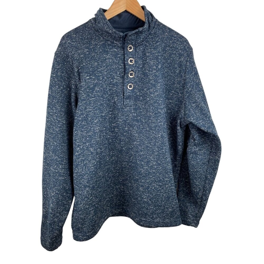 Redhead Brand Co Sweater Henley Pullover Mens Size Large Blue Fleece Lined